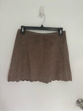 BCBGMaxAzria Suede Brown Mini Skirt